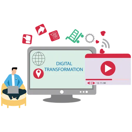 Digital transformation consulting illustration